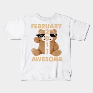 February 2011 Awesome Bear Cute Birthday Kids T-Shirt